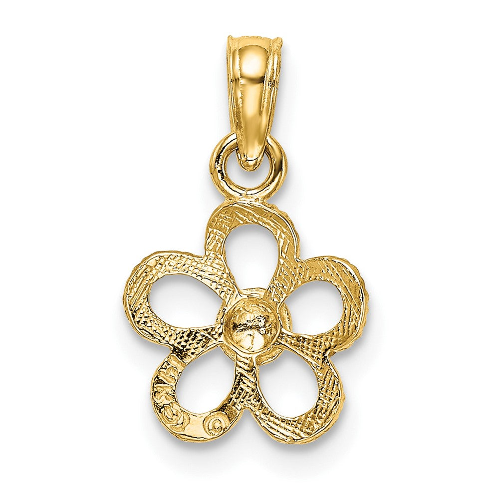 10k Yellow Gold 10 mm 2-D Mini Daisy Flower Charm (0.44 grams)