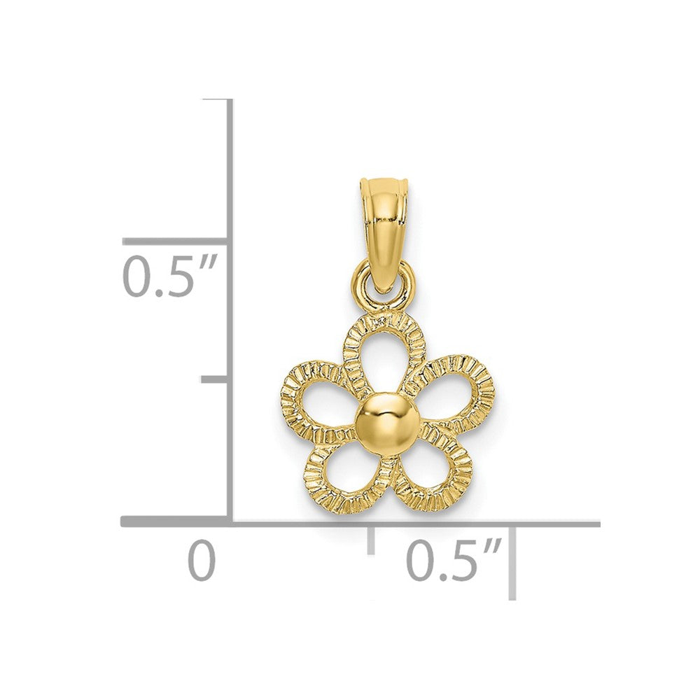 10k Yellow Gold 10 mm 2-D Mini Daisy Flower Charm (0.44 grams)