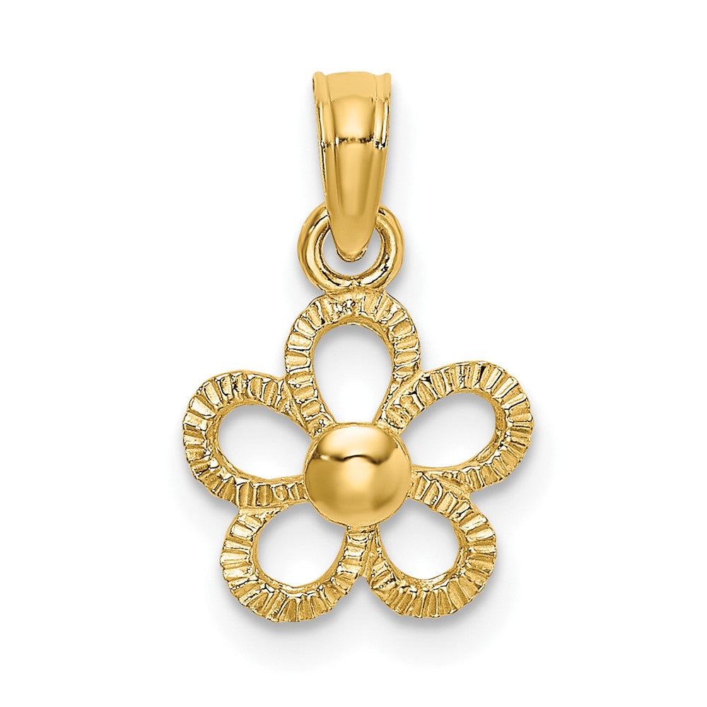 10k Yellow Gold 10 mm 2-D Mini Daisy Flower Charm (0.44 grams)