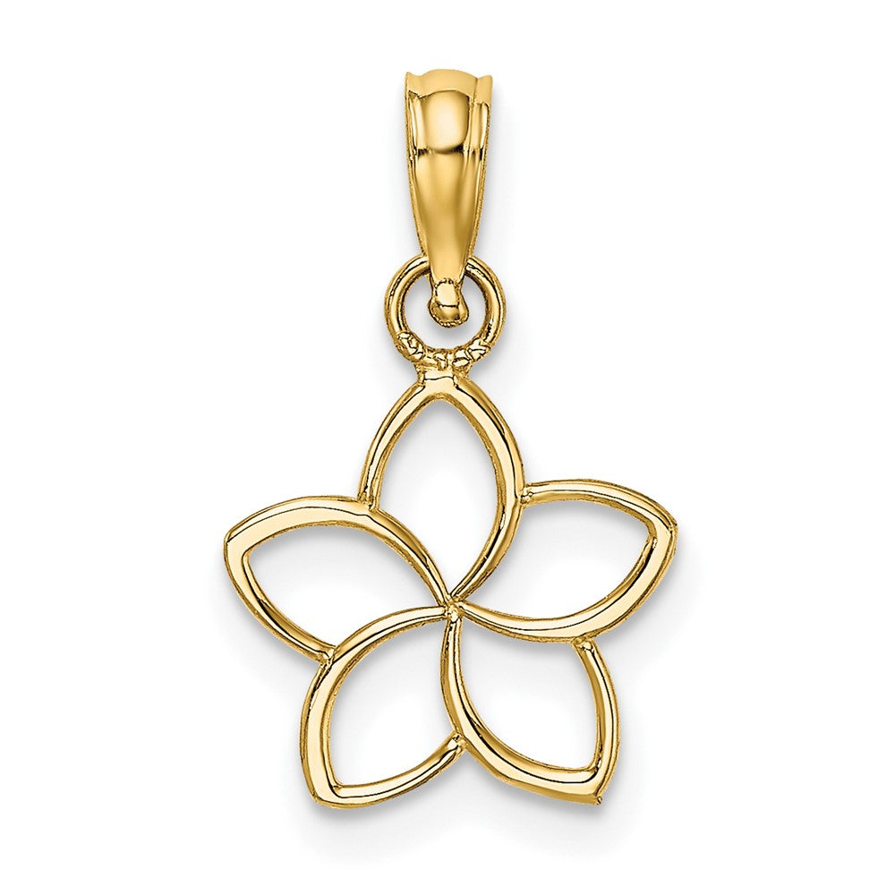 10k Yellow Gold 10.9 mm Cut Out Flower Charm (0.34 grams)