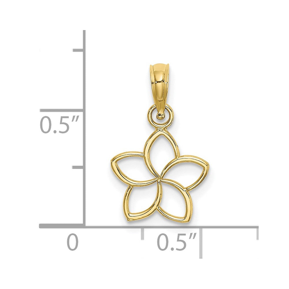 10k Yellow Gold 10.9 mm Cut Out Flower Charm (0.34 grams)