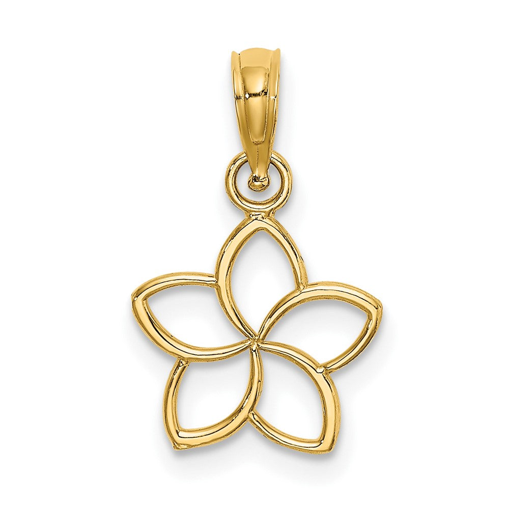 10k Yellow Gold 10.9 mm Cut Out Flower Charm (0.34 grams)