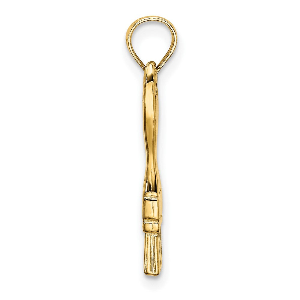 10k Yellow Gold 3.7 mm 3-D Paint Brush Charm (0.96 grams)