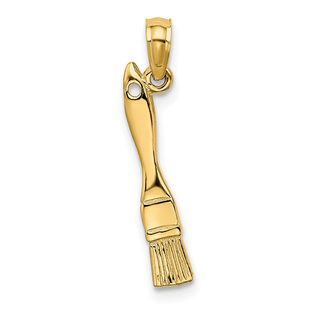 10k Yellow Gold 3.7 mm 3-D Paint Brush Charm (0.96 grams)