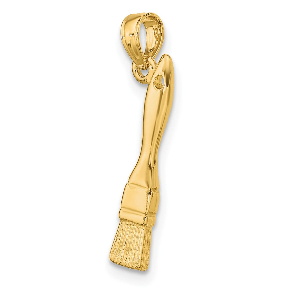 10k Yellow Gold 3.7 mm 3-D Paint Brush Charm (0.96 grams)