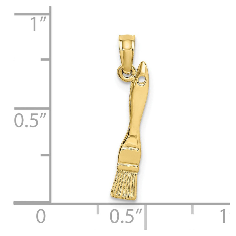 10k Yellow Gold 3.7 mm 3-D Paint Brush Charm (0.96 grams)