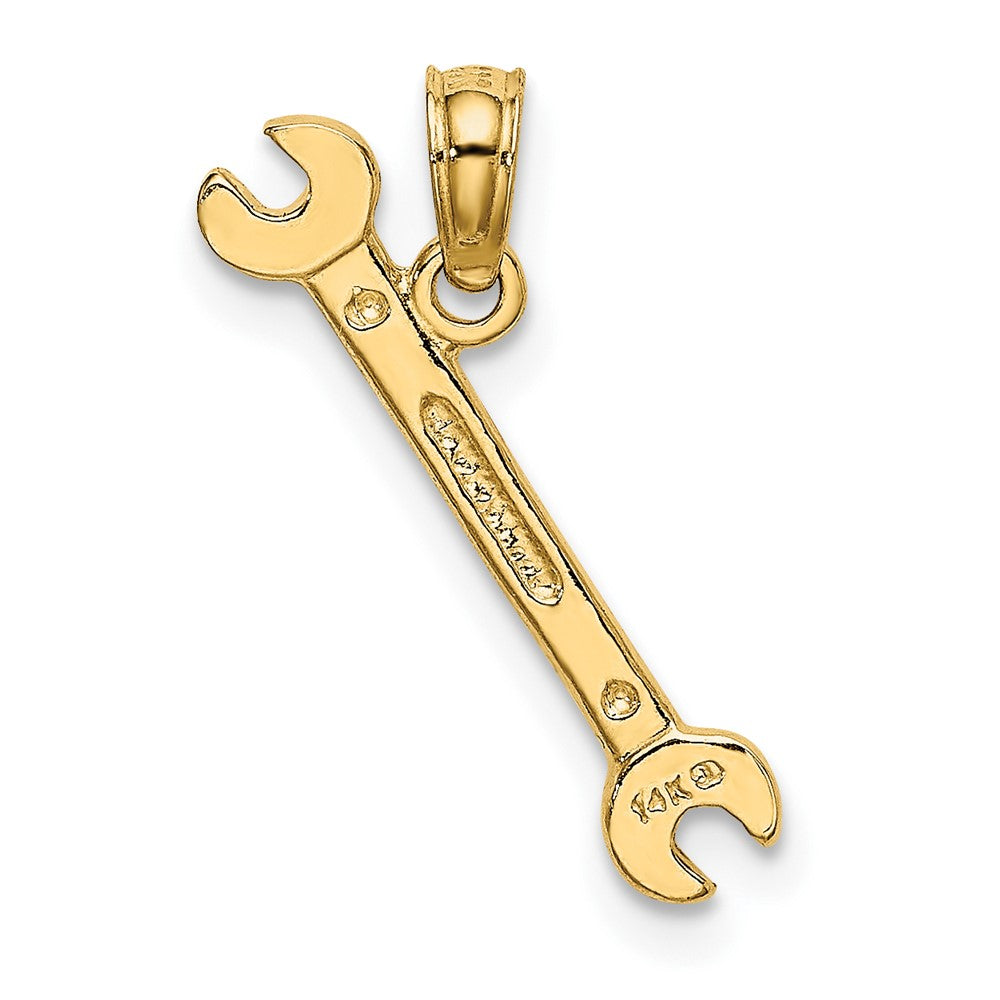 10k Yellow Gold 4.2 mm 3-D Double Open-Ended Wrench Charm (0.64 grams)
