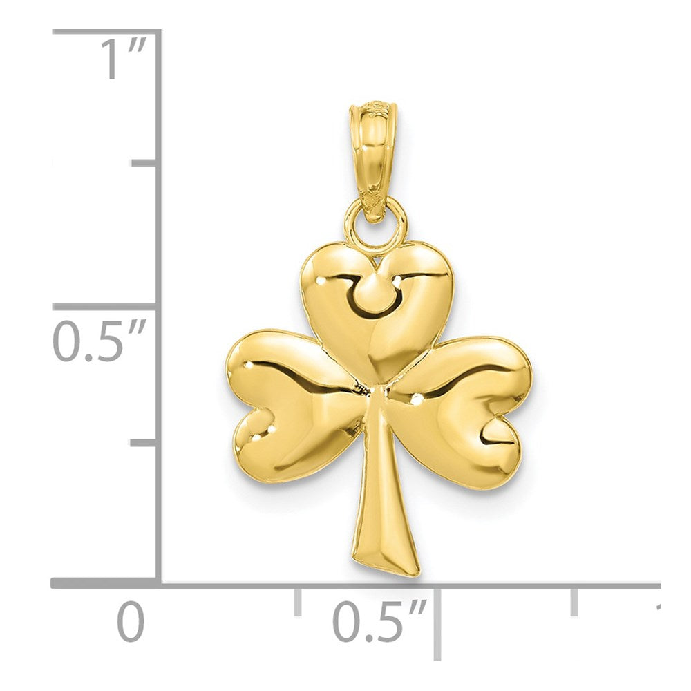 10k Yellow Gold 18.55 mm 3-Leaf Clover Charm (0.85 grams)