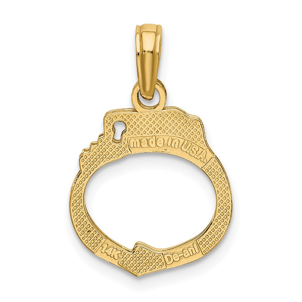 10k Yellow Gold 13.95 mm Moveable Handcuffs Charm (1.35 grams)