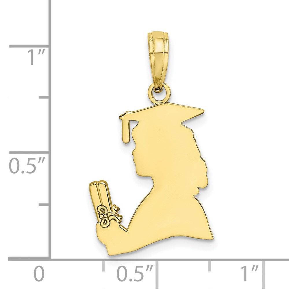 10k Yellow Gold 12.6 mm Polished Female Graduation Profile Charm (0.84 grams)