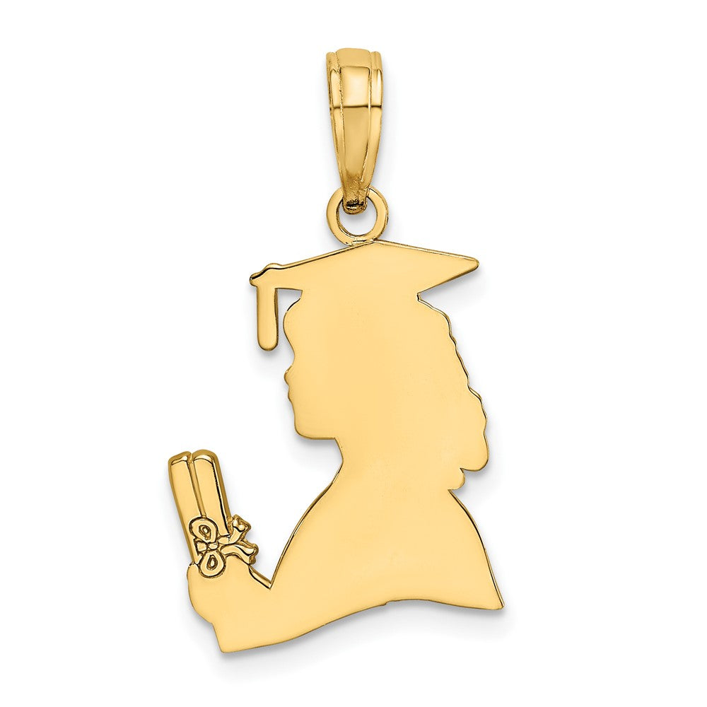 10k Yellow Gold 12.6 mm Polished Female Graduation Profile Charm (0.84 grams)