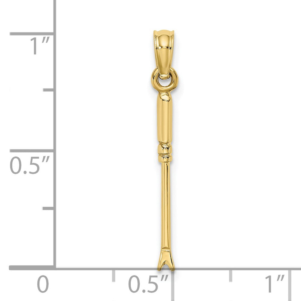 10k Yellow Gold 2 mm 3-D Weeding Garden Tool Charm (0.41 grams)