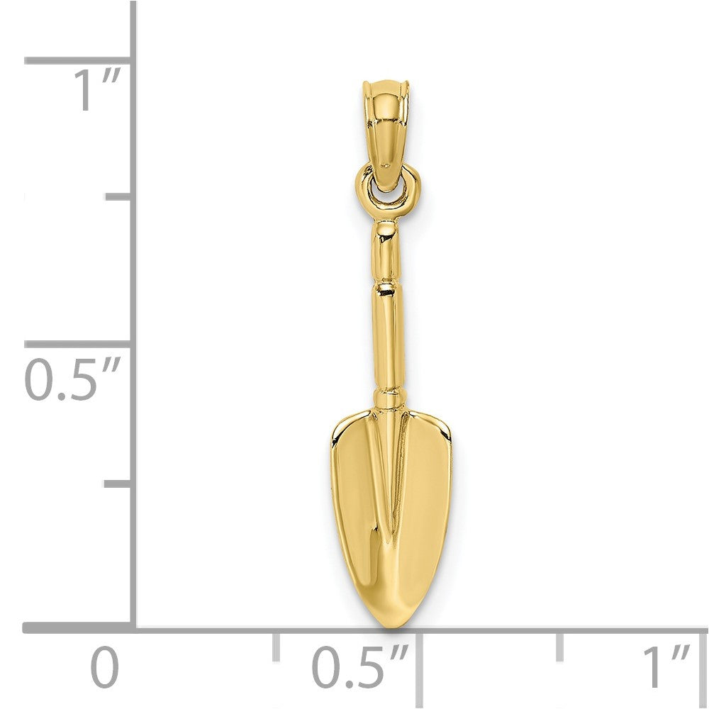 10k Yellow Gold 5.7 mm 3-D Trowel Garden Tool Charm (0.61 grams)