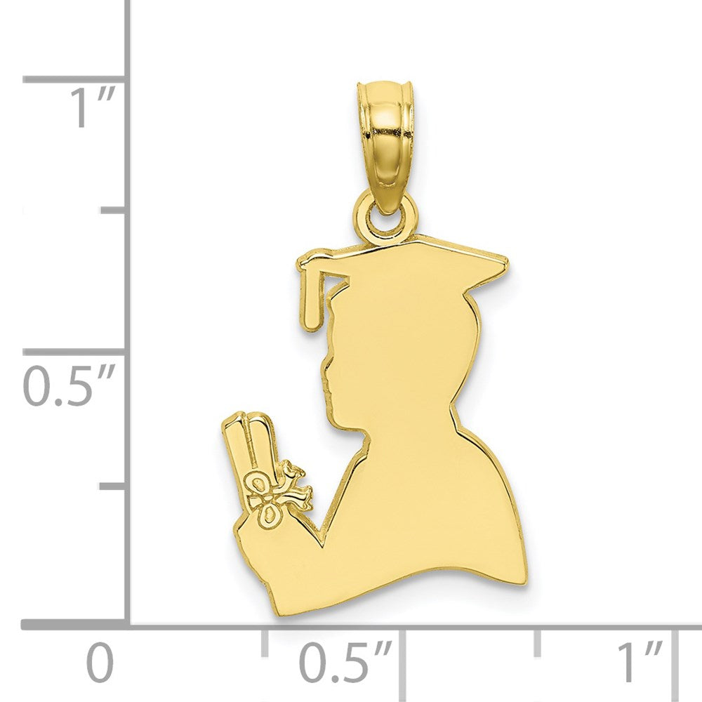 10k Yellow Gold 12.6 mm Polished Male Graduation Profile Charm (0.85 grams)