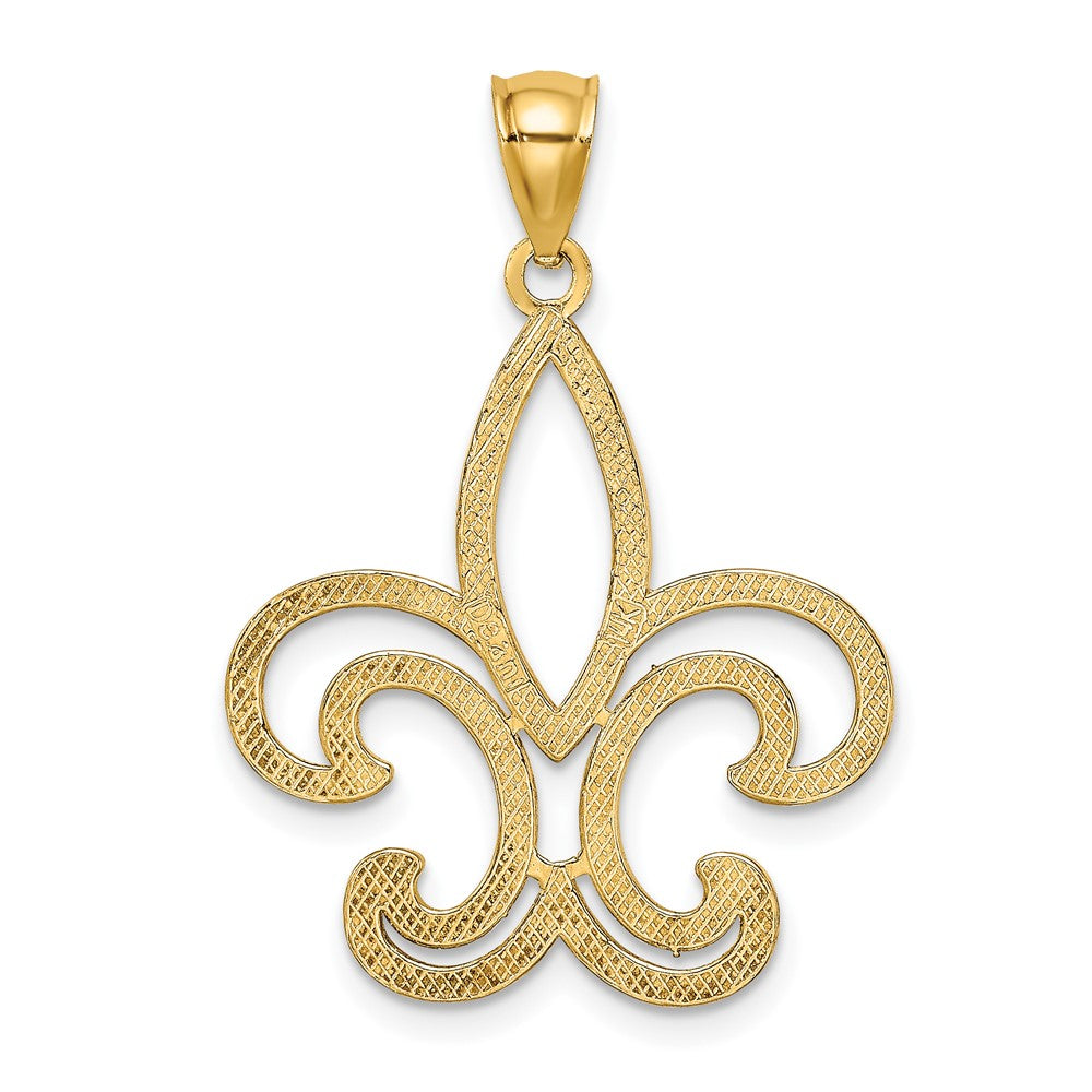 10k Yellow Gold 23.6 mm Fleur De Lis Pendant (1.73 grams)