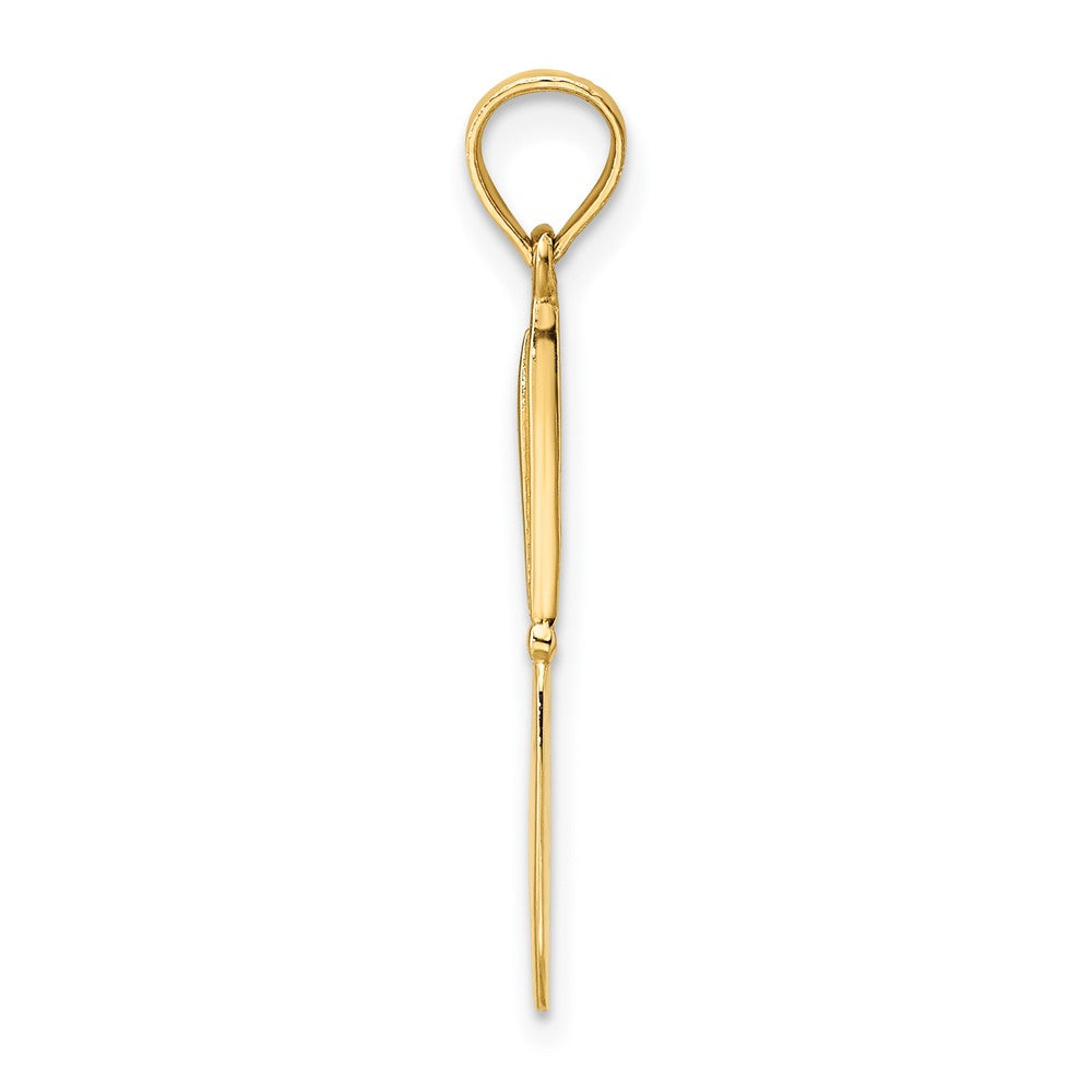 10k Yellow Gold 2.25 mm 3-D and Polished Table Knife Charm (0.41 grams)