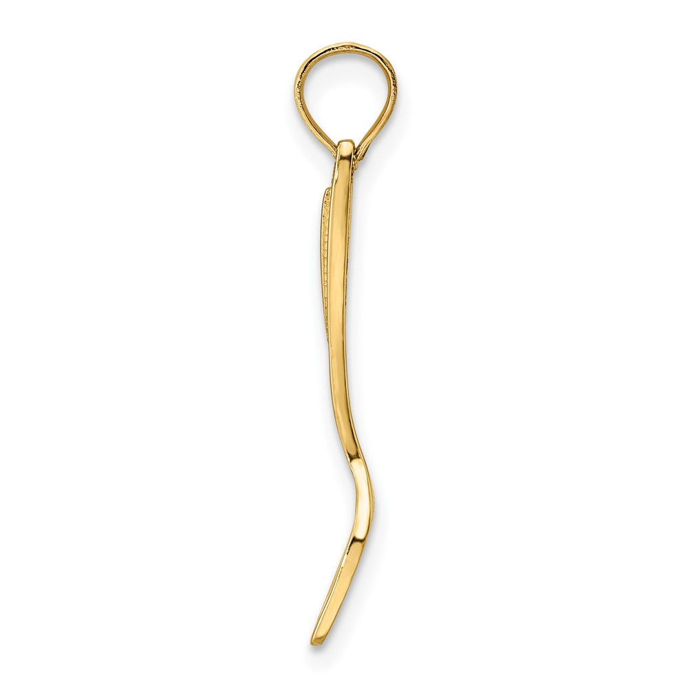 10k Yellow Gold 5.15 mm 3-D Polished Spatula Charm (0.57 grams)