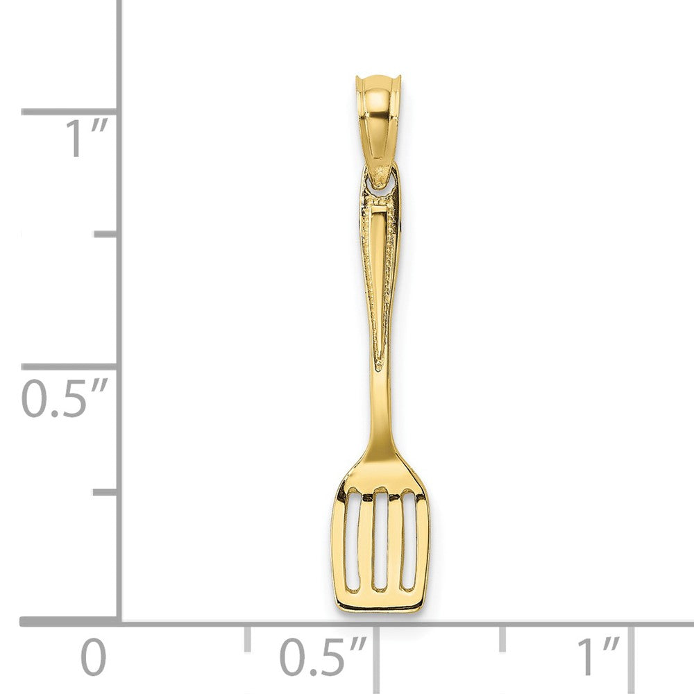 10k Yellow Gold 5.15 mm 3-D Polished Spatula Charm (0.57 grams)