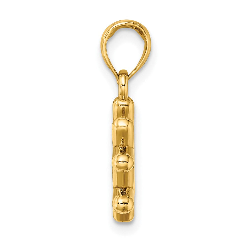 10k Yellow Gold 12.25 mm 3-D Hashtag Charm (1.65 grams)