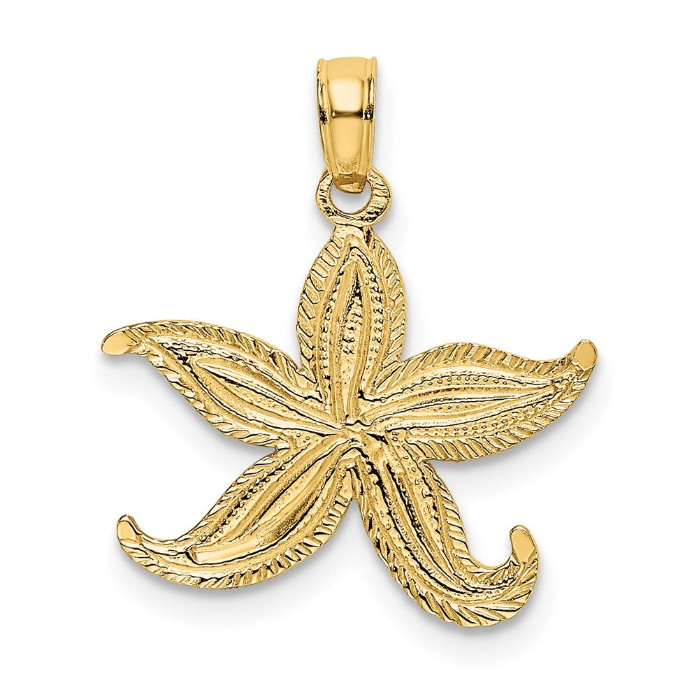 10k Yellow Gold 18.3 mm Flat Starfish Charm (0.73 grams)