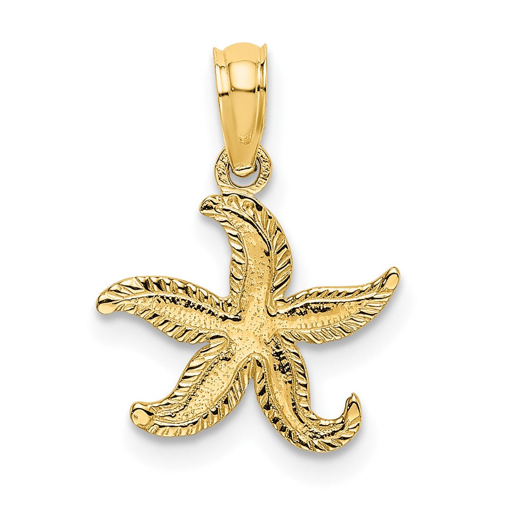 10k Yellow Gold 12.8 mm Flat Starfish Charm (0.47 grams)