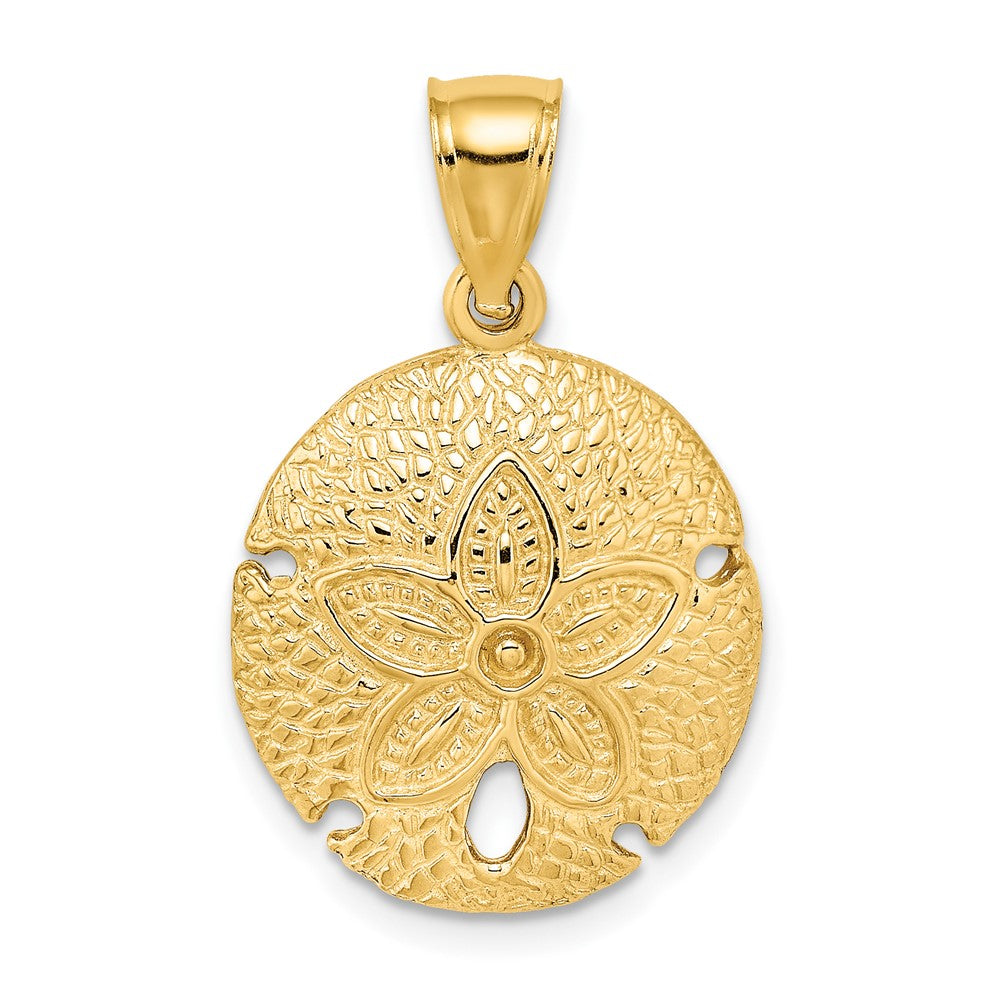 10k Yellow Gold 17.6 mm 2-D Sand Dollar Charm (2.44 grams)