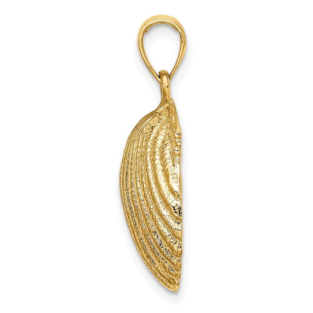 10k Yellow Gold 17.5 mm 2-D Scallop Shell Charm (2.65 grams)