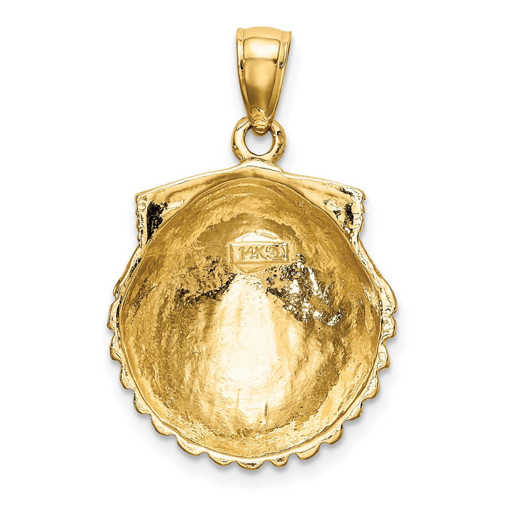 10k Yellow Gold 17.5 mm 2-D Scallop Shell Charm (2.65 grams)