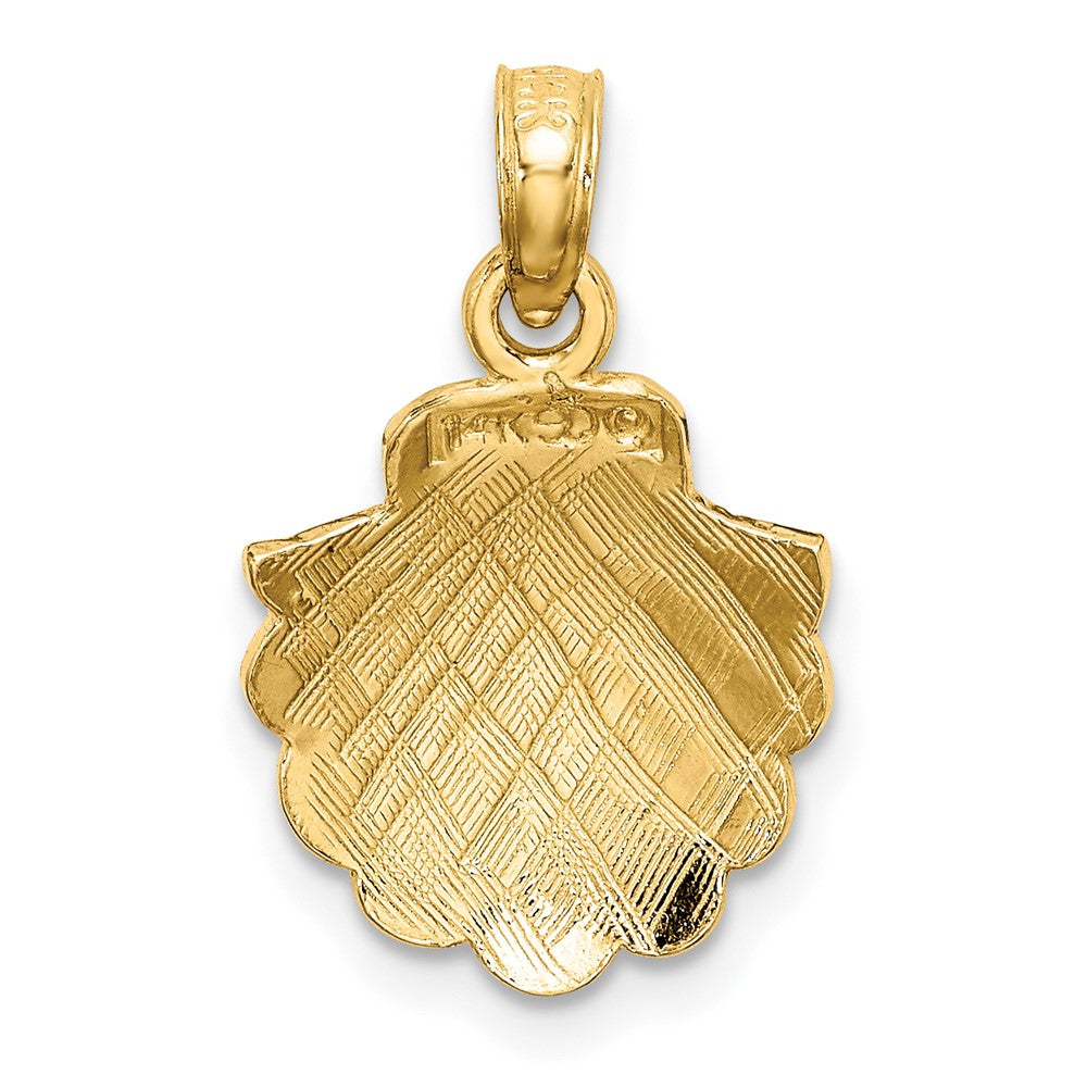 10k Yellow Gold 12 mm 2-D Scallop Shell Charm (0.7 grams)