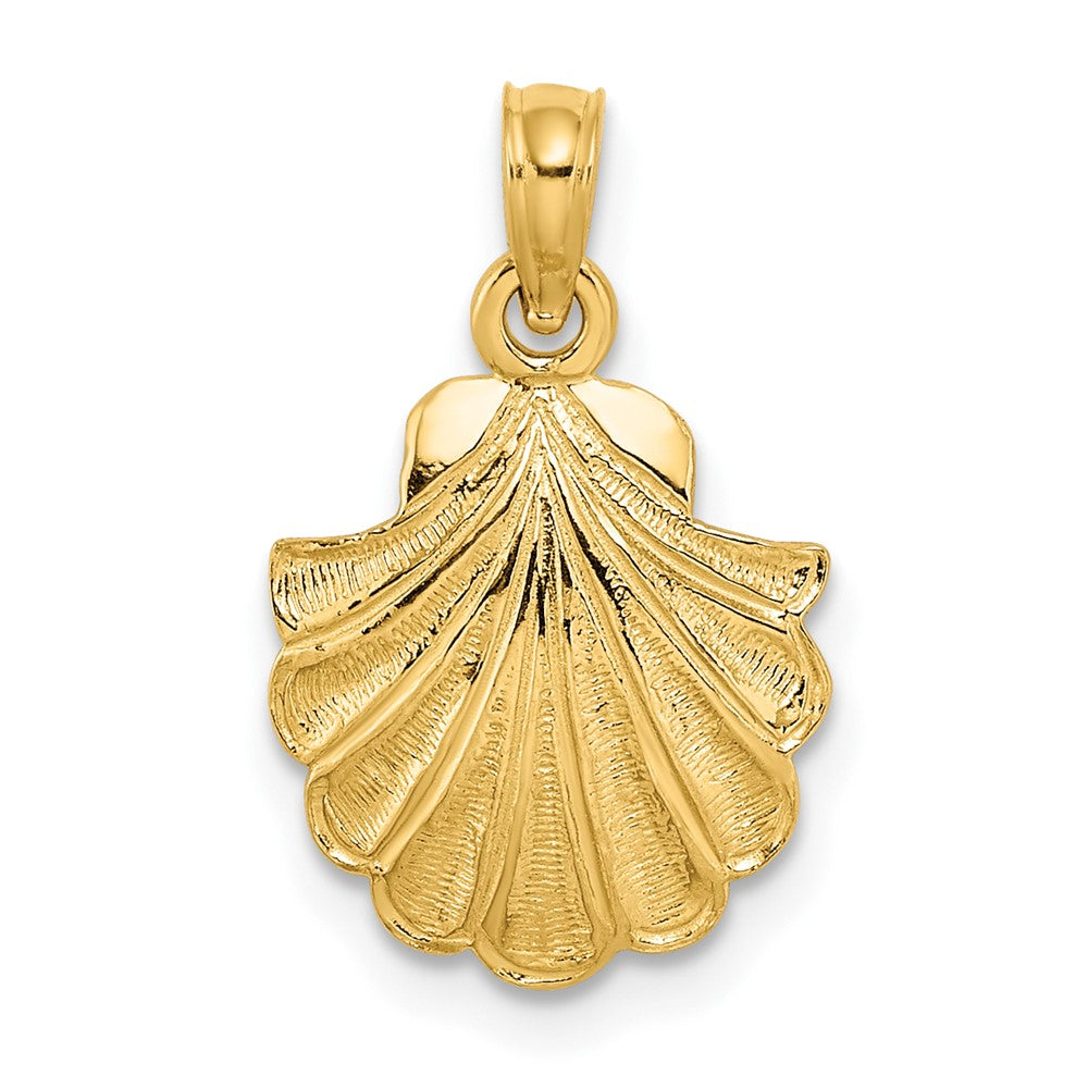 10k Yellow Gold 12 mm 2-D Scallop Shell Charm (0.7 grams)