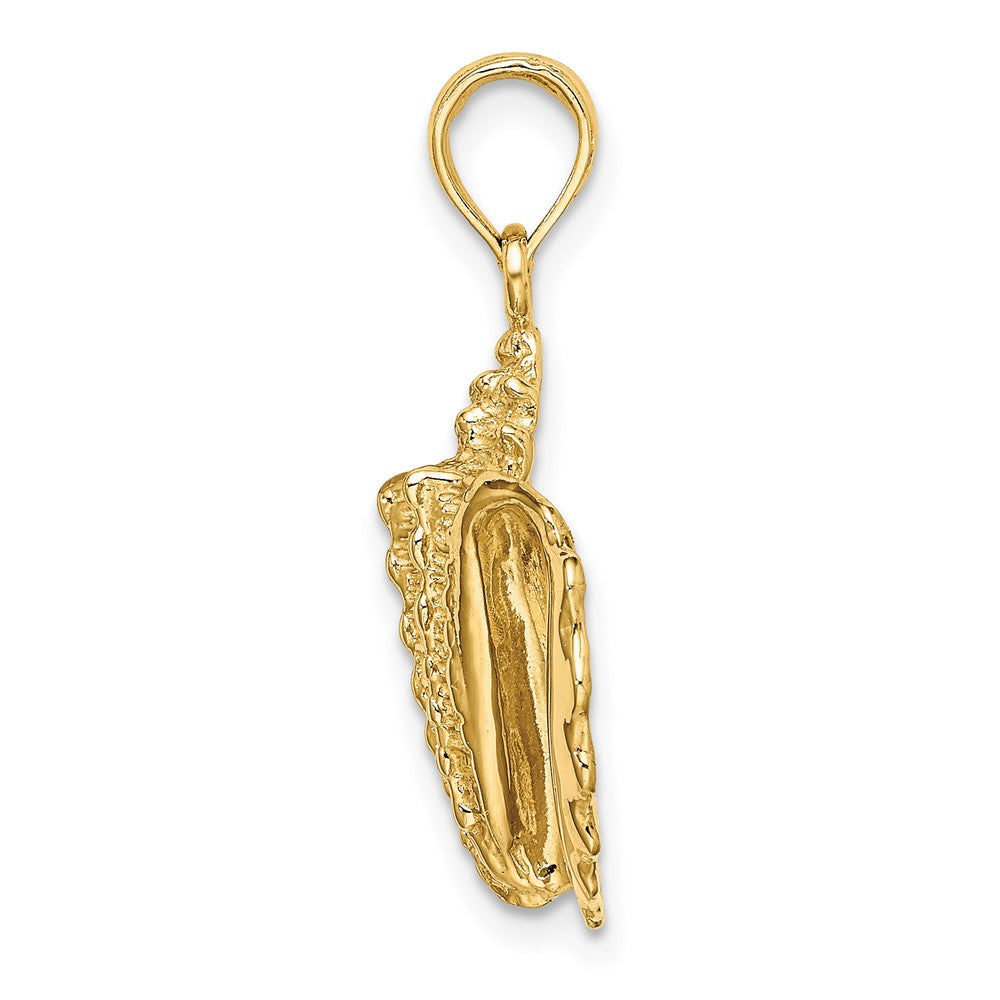 10k Yellow Gold 14.2 mm 2-D Conch Shell Charm (2.13 grams)