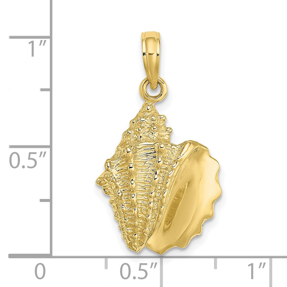 10k Yellow Gold 14.2 mm 2-D Conch Shell Charm (2.13 grams)