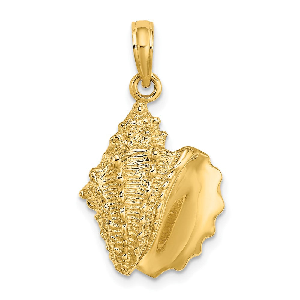 10k Yellow Gold 14.2 mm 2-D Conch Shell Charm (2.13 grams)