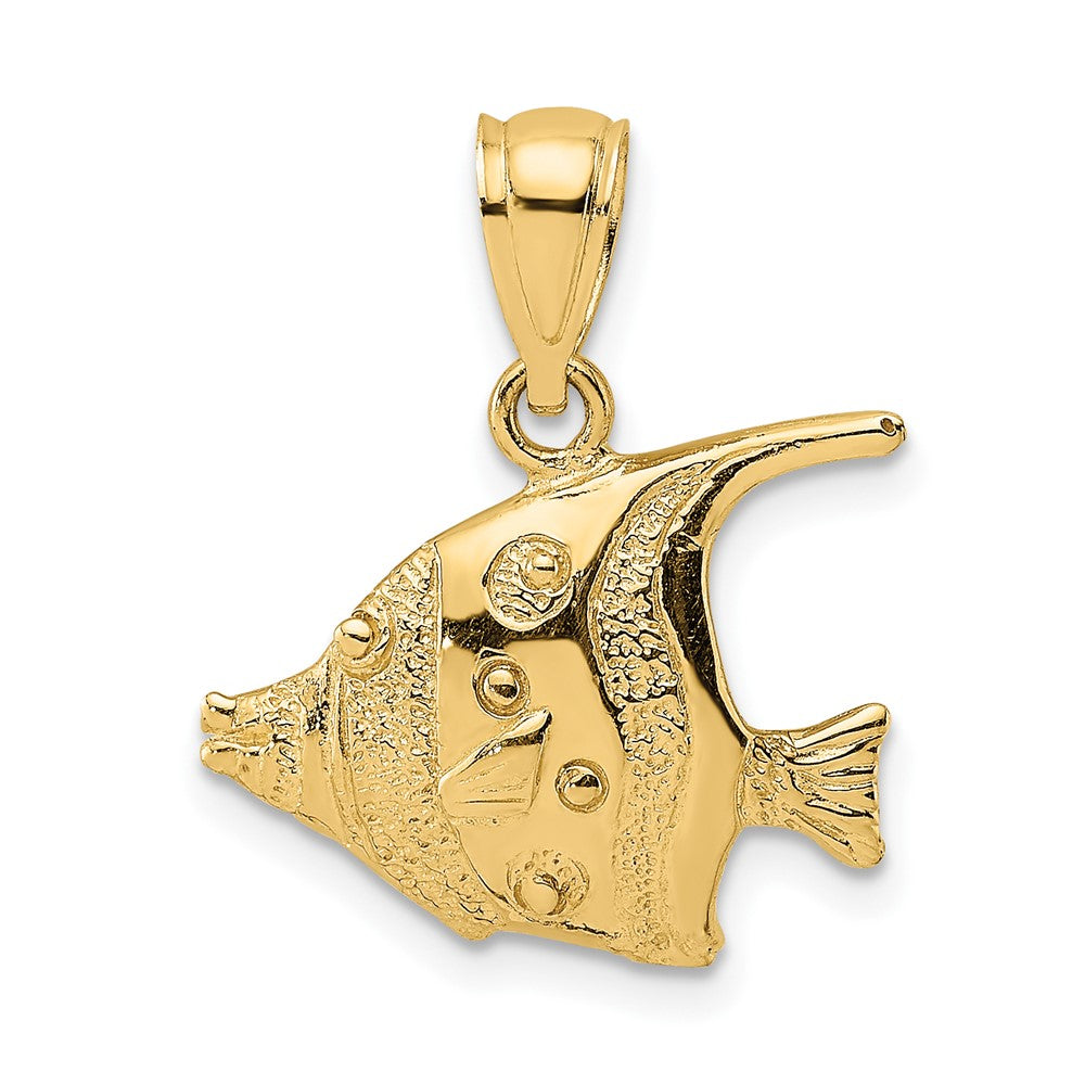 10k Yellow Gold 17.6 mm Polished Fish Charm (1.46 grams)