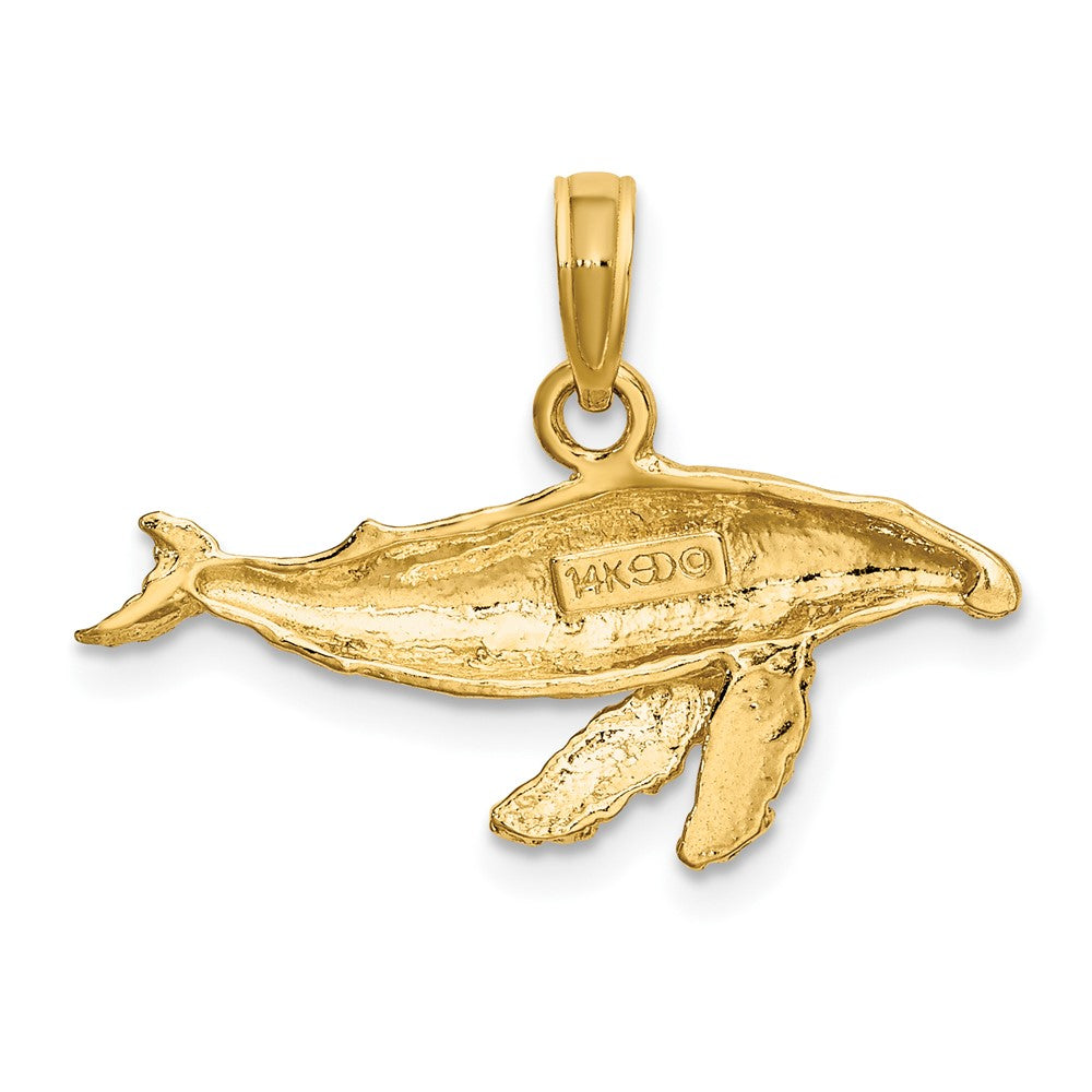 10k Yellow Gold 25.5 mm 2-D Whale Charm (1.28 grams)