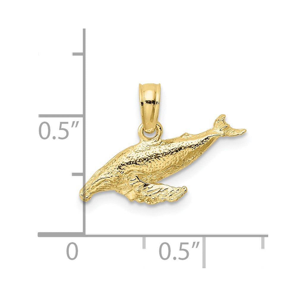 10k Yellow Gold 7.1 mm 2-D Whale Charm (0.64 grams)