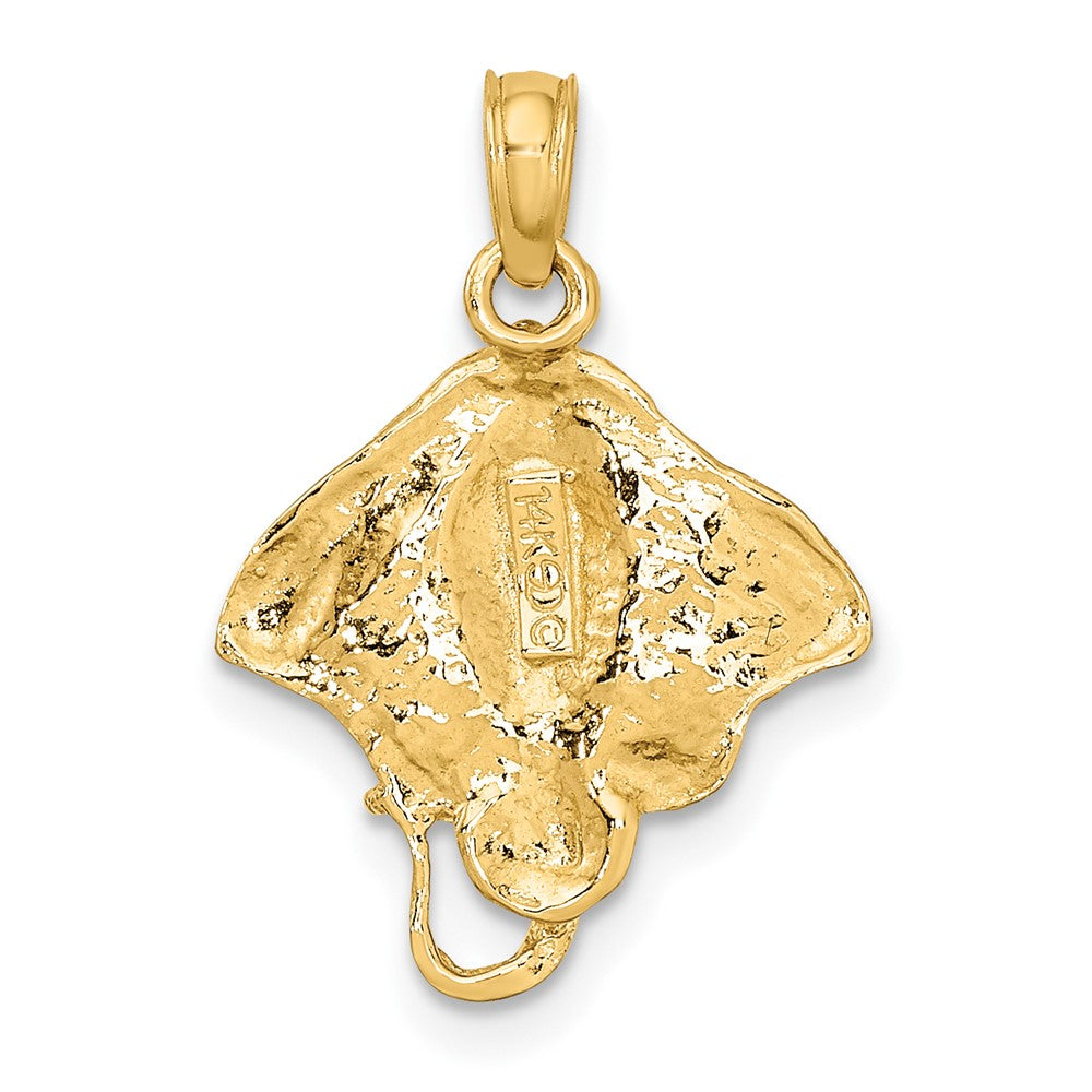 10k Yellow Gold 15.15 mm 2-D Stingray Charm (1.02 grams)