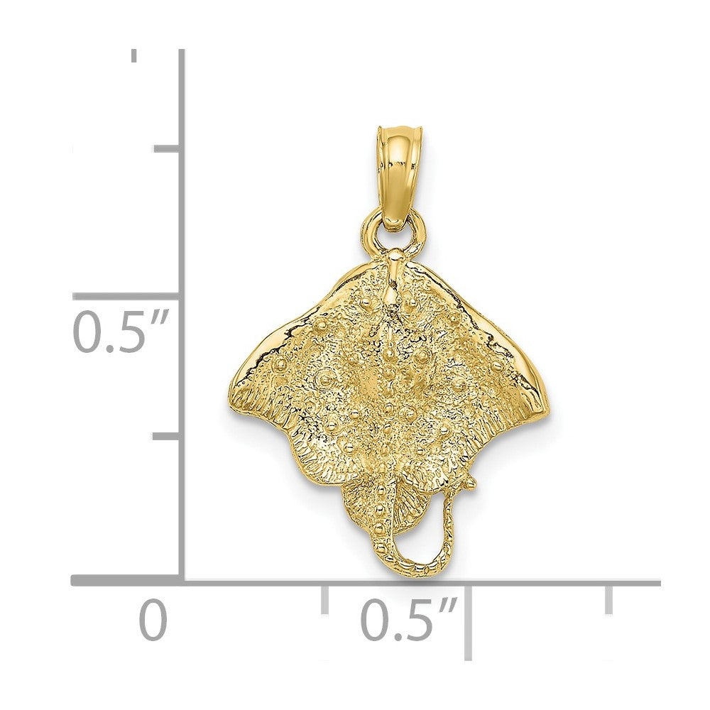 10k Yellow Gold 15.15 mm 2-D Stingray Charm (1.02 grams)