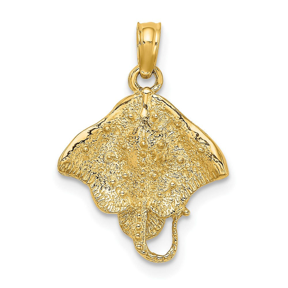 10k Yellow Gold 15.15 mm 2-D Stingray Charm (1.02 grams)