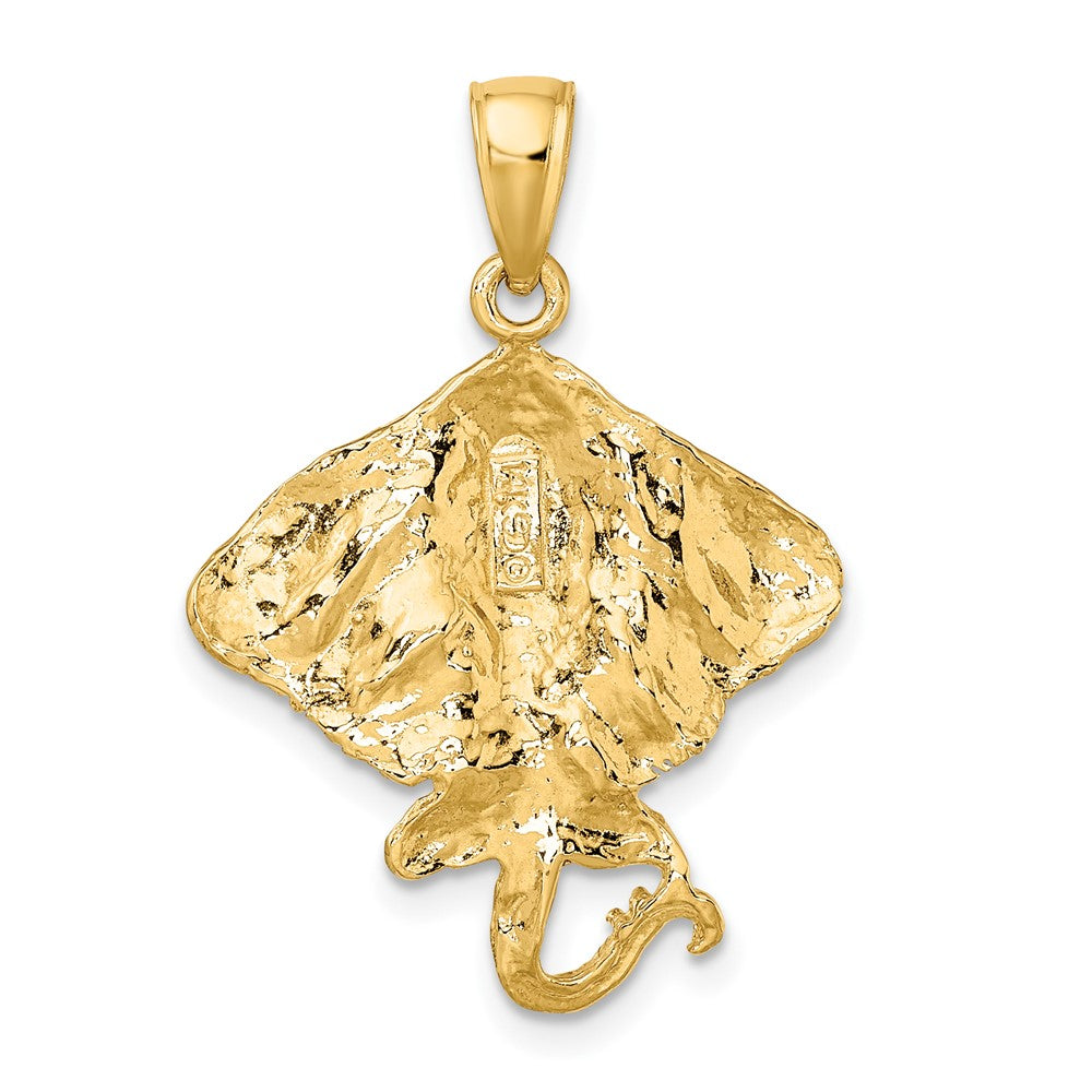 10k Yellow Gold 20.8 mm 2-D Stingray Charm (1.99 grams)