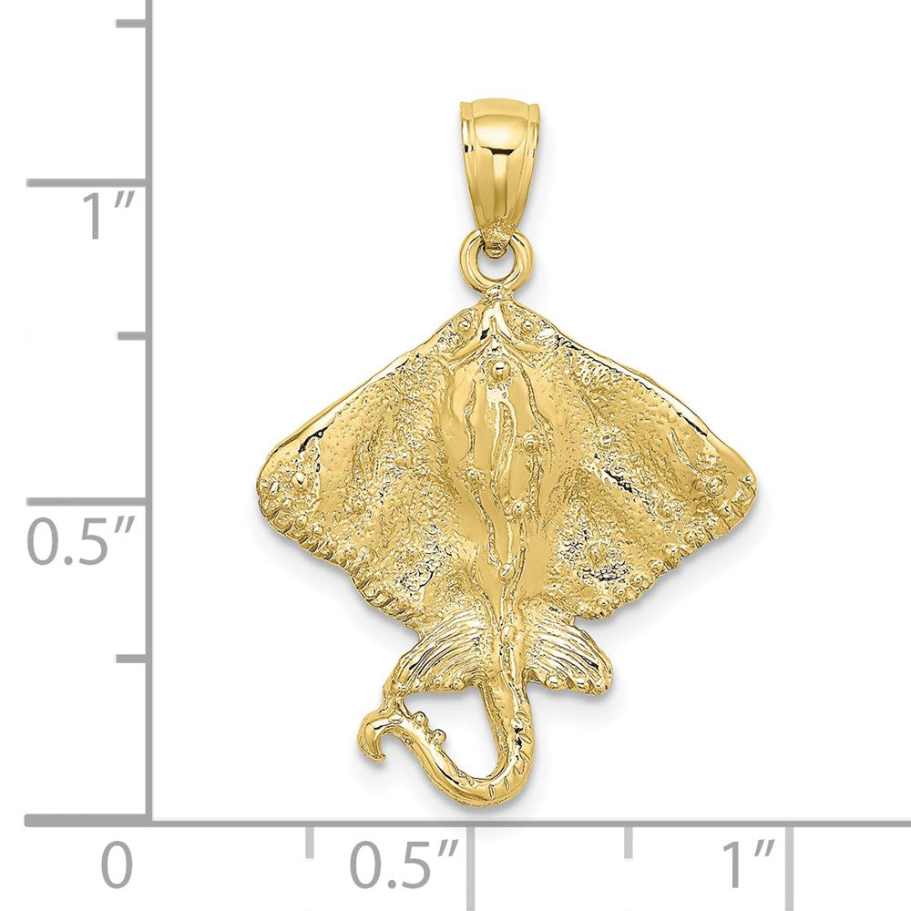 10k Yellow Gold 20.8 mm 2-D Stingray Charm (1.99 grams)