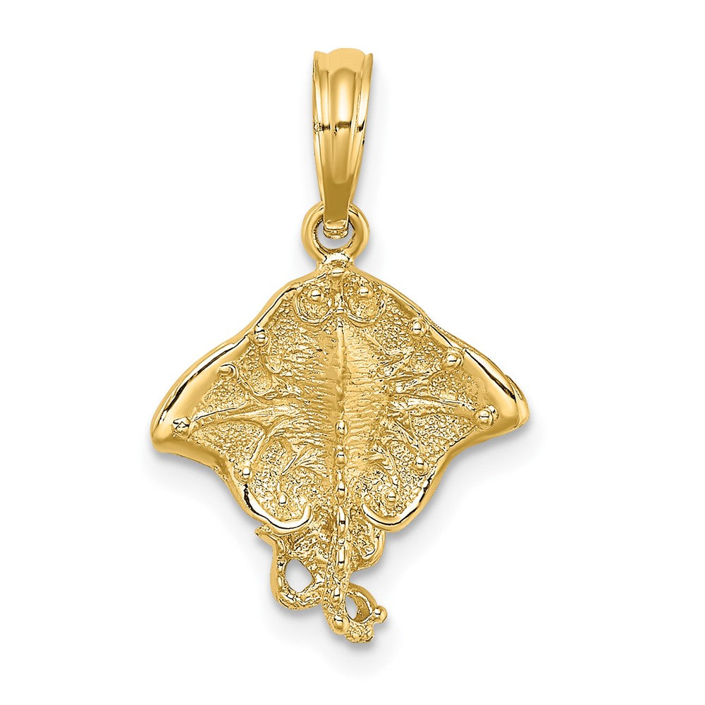 10k Yellow Gold 14.45 mm 2-D Stingray Charm (0.99 grams)