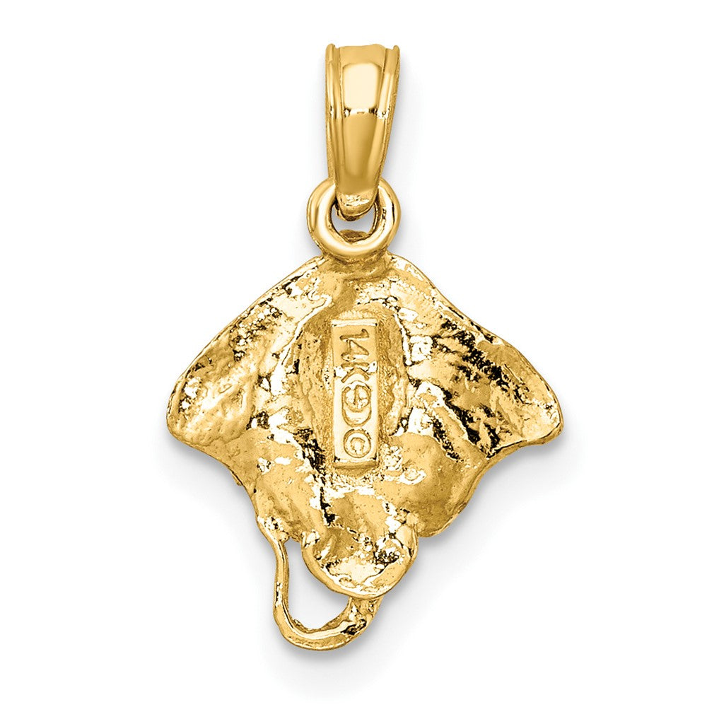 10k Yellow Gold 11.55 mm 2-D Stingray Charm (0.61 grams)