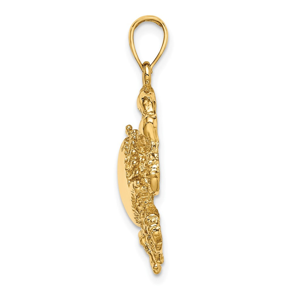 10k Yellow Gold 23 mm 2-D Crab Charm (3.8 grams)