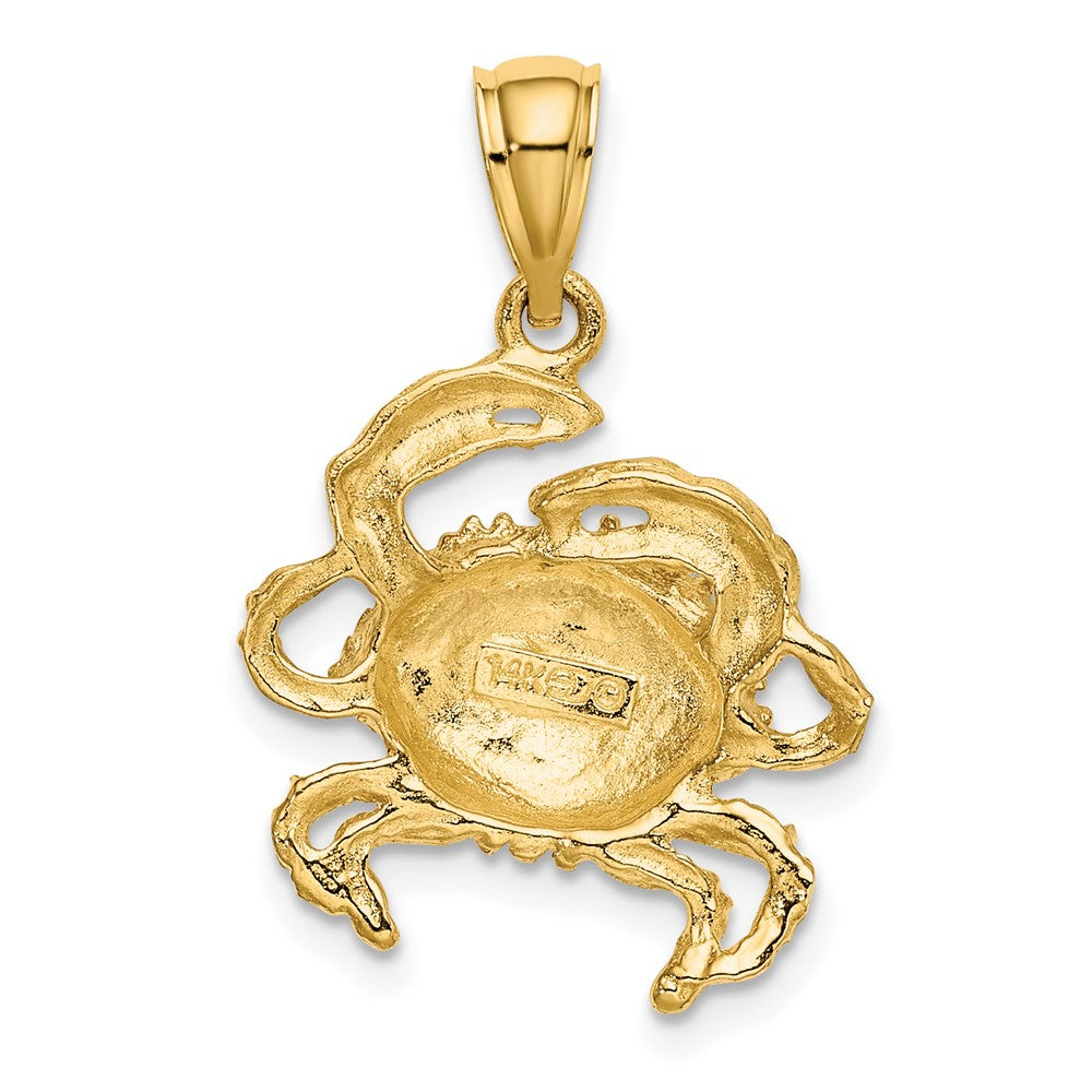 10k Yellow Gold 17.3 mm 2-D Crab Charm (1.67 grams)