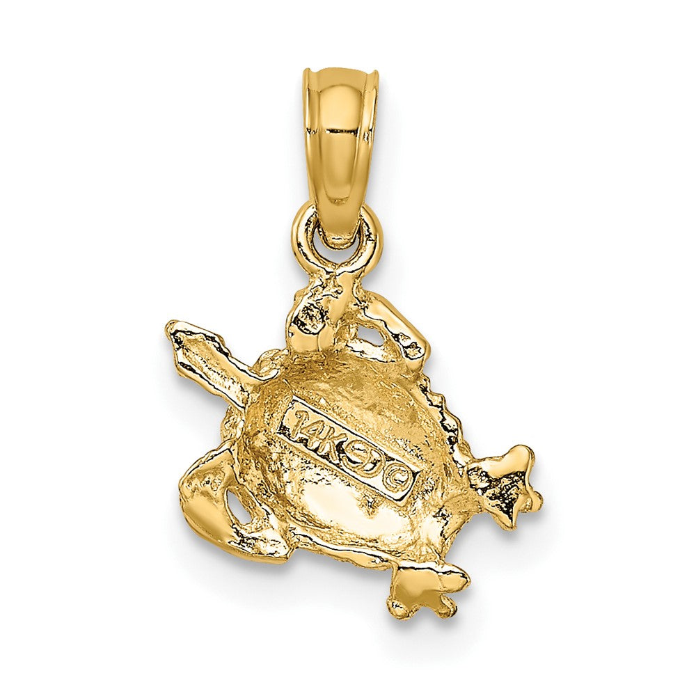 10k Yellow Gold 11.85 mm Textured Sea Turtle Charm (0.62 grams)