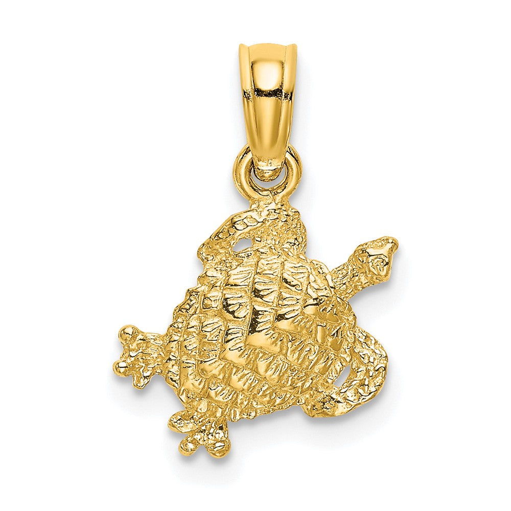 10k Yellow Gold 11.85 mm Textured Sea Turtle Charm (0.62 grams)