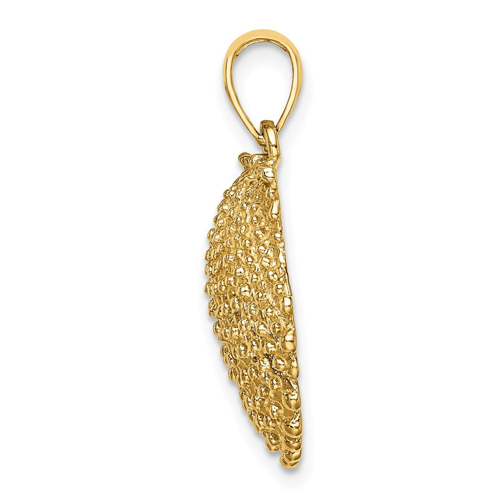 10k Yellow Gold 17.7 mm 2-D Beaded Scallop Shell Charm (2.98 grams)