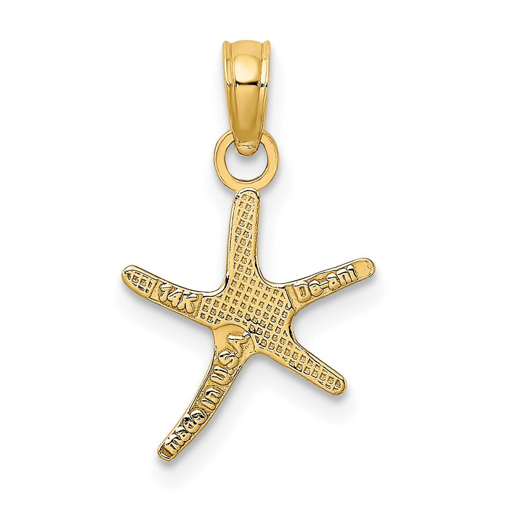 10k Yellow Gold 11.05 mm Polished Mini Dancing Starfish w/ Bail Charm (0.47 grams)