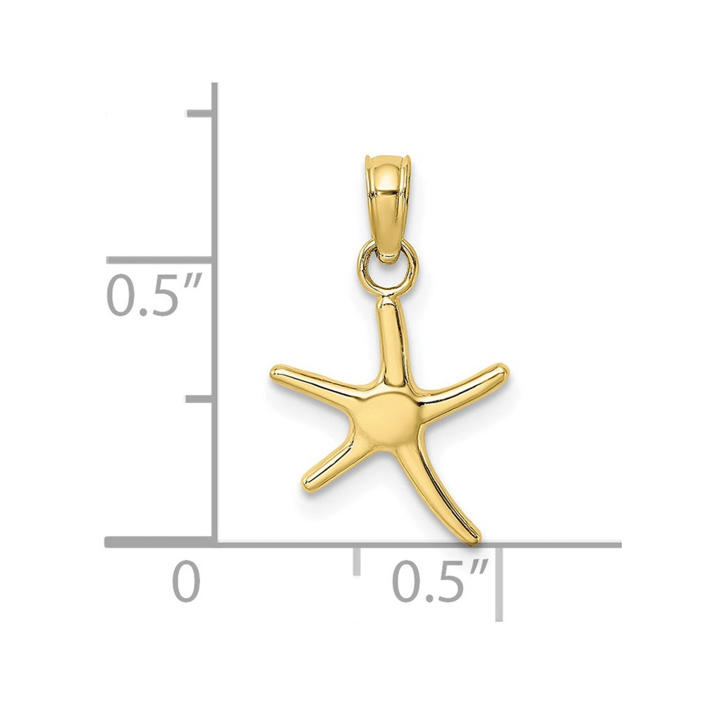 10k Yellow Gold 11.05 mm Polished Mini Dancing Starfish w/ Bail Charm (0.47 grams)